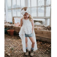 1 6y toddler girl clothes set kids baby infant clothing girls lace sleeveless dress tops denim shorts summer outfit set