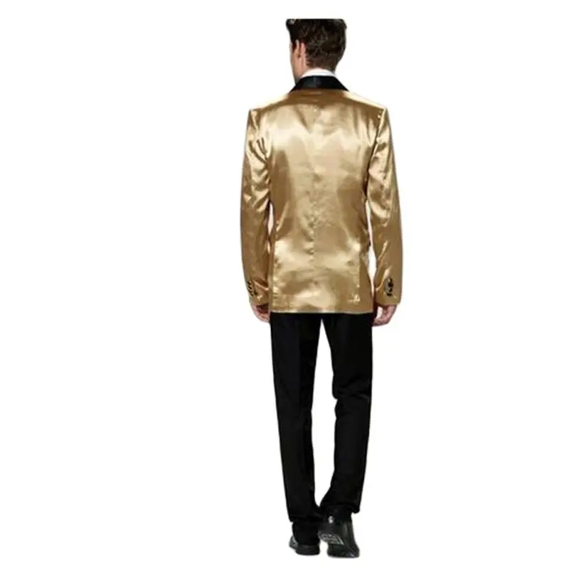 Мужской свадебный костюм Золотая куртка смокинг для жениха Свадебный мужской на