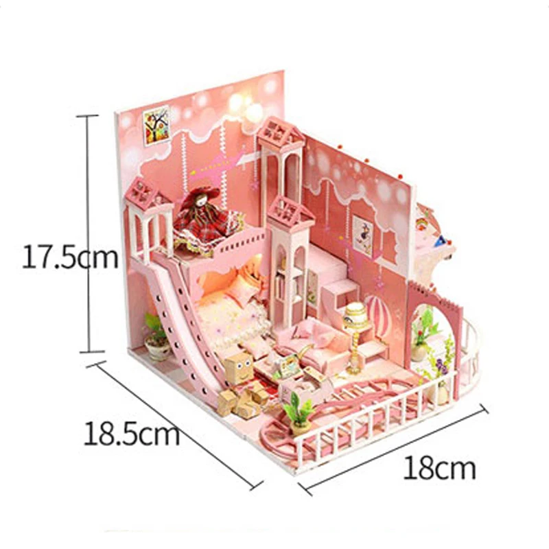 DIY Миниатюрный Кукольный домик деревянная вилла модель с мебелью строительные