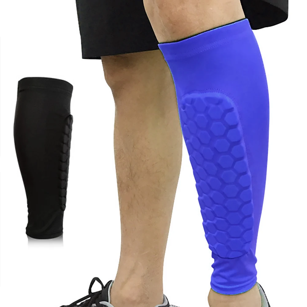 1 нога Щитки на голень для футбола соты анти столкновения компрессионные гетры