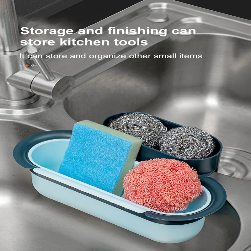 

Kitchen Sink Strainer Drain Fruit Vegetable Drainer Basket Suction Cup Sponge Rack Storage Kitchen Tools Sink Filter Shelf