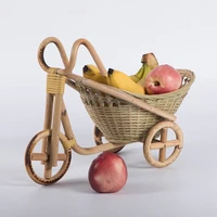 mini bamboo handmade woven wicker straw basket rattan for fruit food bread organizer bicycle art crafts kitchen desk decoration