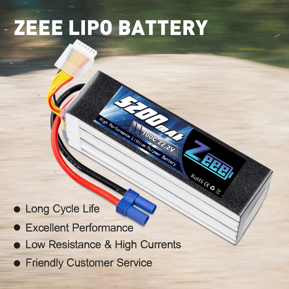 2 блока zeee 222 v 100c 5200mah 6s lipo батарея с разъе