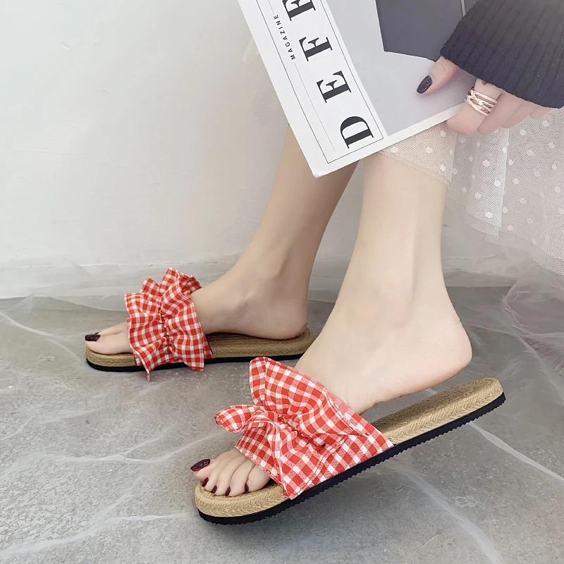 Модные Простые разноцветные шлепанцы для пляжа с лентой женские летние отдыха