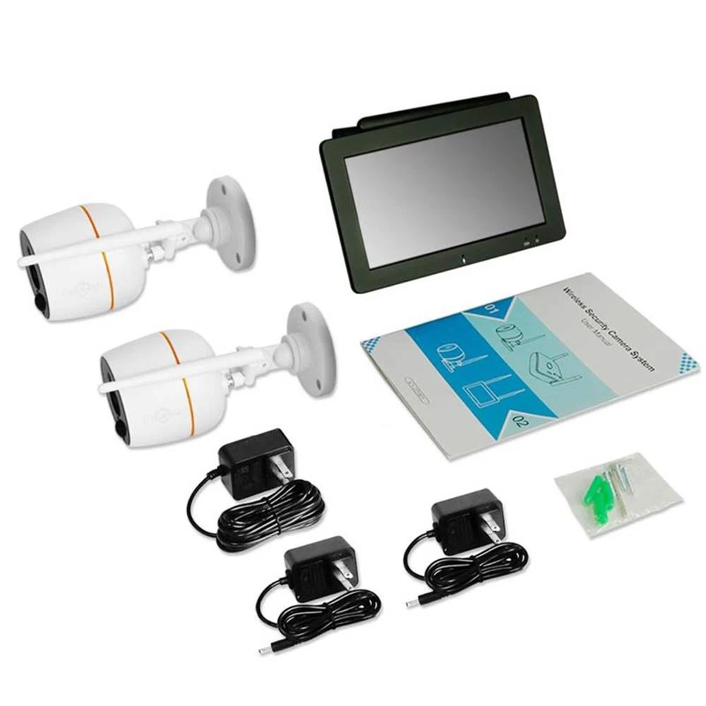Wifi Camera Wireless NVR Surveillance-Kit Cctv-System Video-Security Outdoor SD Card Two Way Audio System 1080P 7" Touch Screen