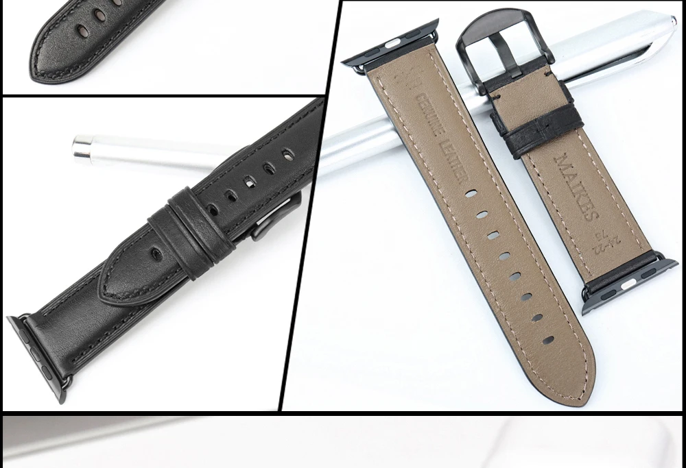 MAIKES для Apple Watch Band 44 мм 40 мм и ремешок для часов аpple 42 мм 38 мм натуральная кожа часы аксессуары iwatch ремешки для часов браслеты