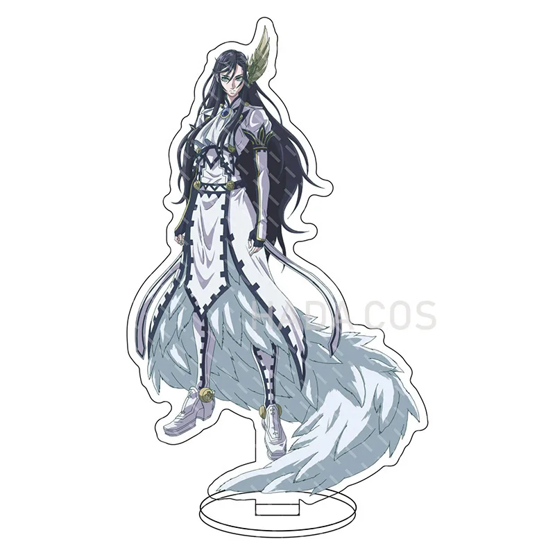 Модель стенда Anime Figure Record of Ragnarok Cosplay Brunhild Sasaki Kojiro Poseidon Shiva Shakya Lubu с акриловой пластиной на столе в виде декора.