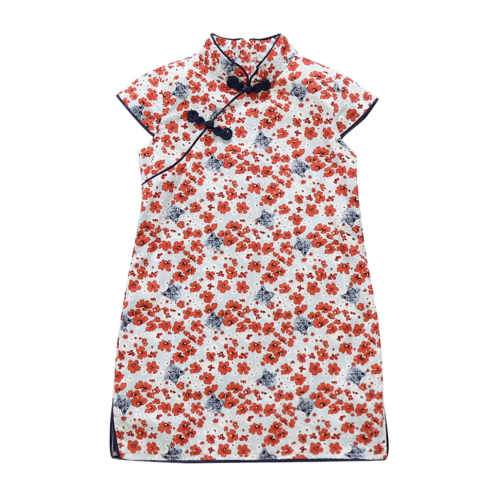 LONSANT/платье для маленьких девочек платье принцессы в китайском стиле с цветочным