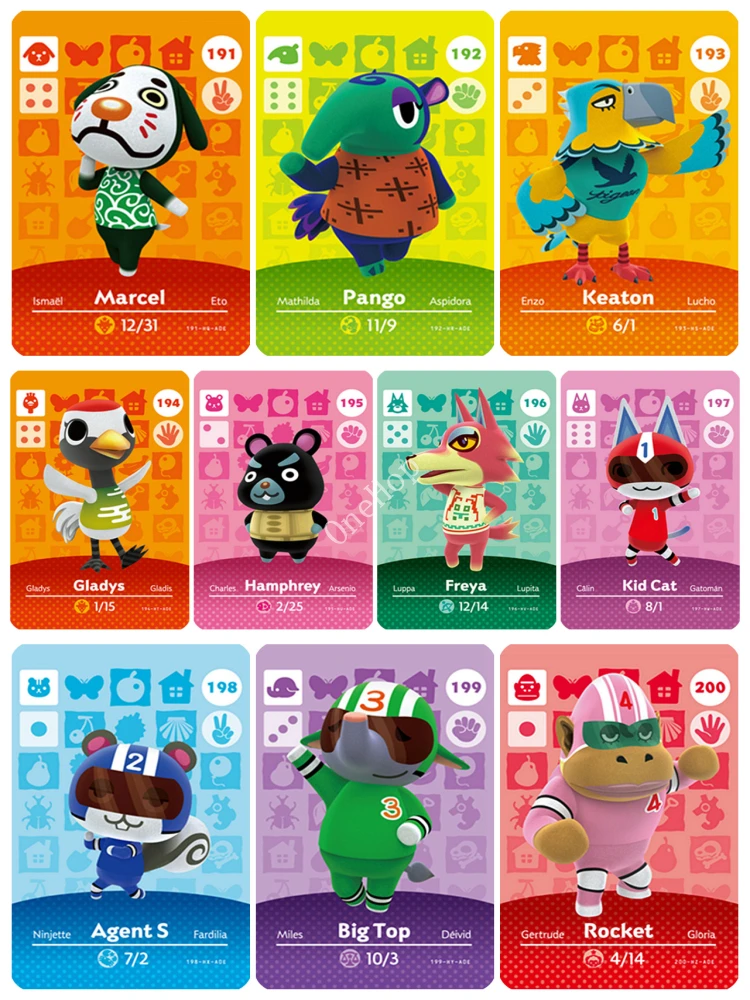 

NO.191~200 NFC Card Ntag215 Chip Villager Animal Card Series 2 For NS Switch 3DS