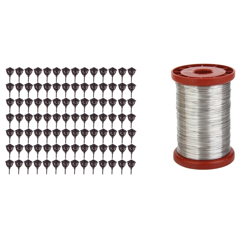 

100 шт. коробка для удобрений Пластиковая крышка для удобрений Корзина Коробка Чехол с 1 рулоном 0,5 мм 500 г проволока из нержавеющей стали