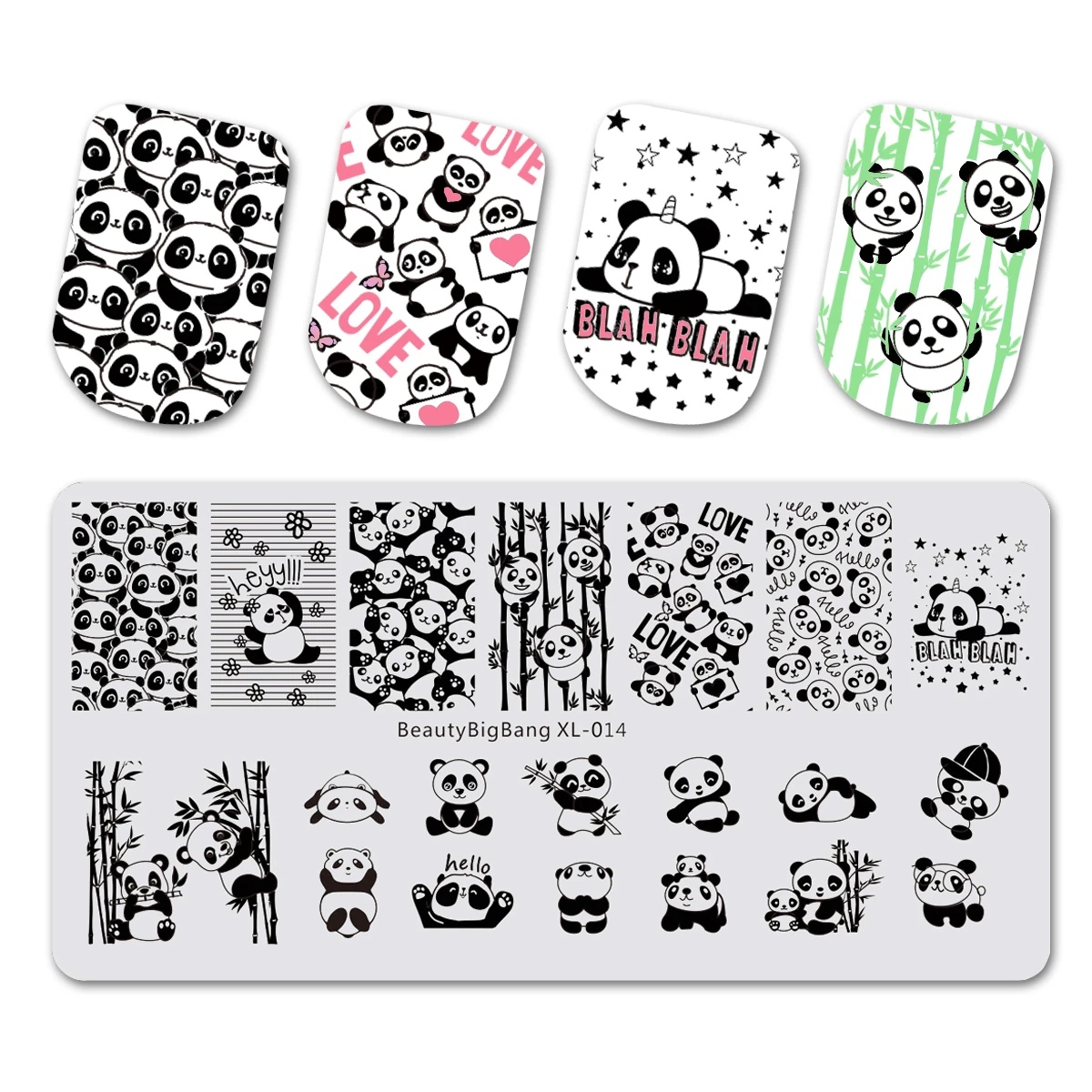 

BeautyBigBang пластины для стемпинга ногтей 6*12 см пластина для ногтей с милым рисунком панды прямоугольный штамп для ногтей аксессуары Новинка