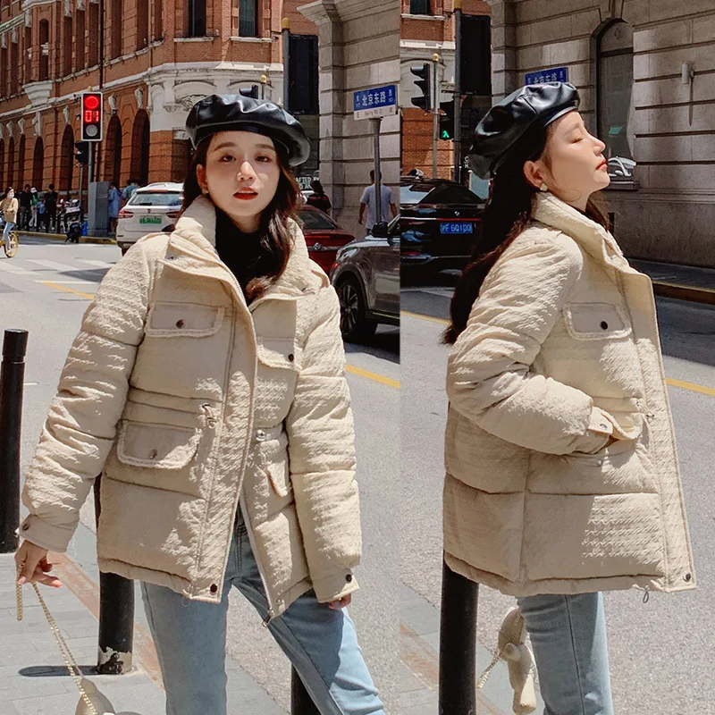

Graceful Down Cotton -padded Coat Loose Short-height Cotton -padded Coat Winter Coat 2021 New Korean Style for Women