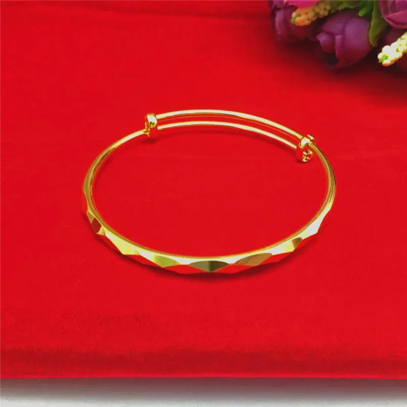 

Fashion Real 14K Gold Bracelet for Women Wedding Engagement Jewelry Charms Adjustable Hand Ornament for Birthday Gifts Female