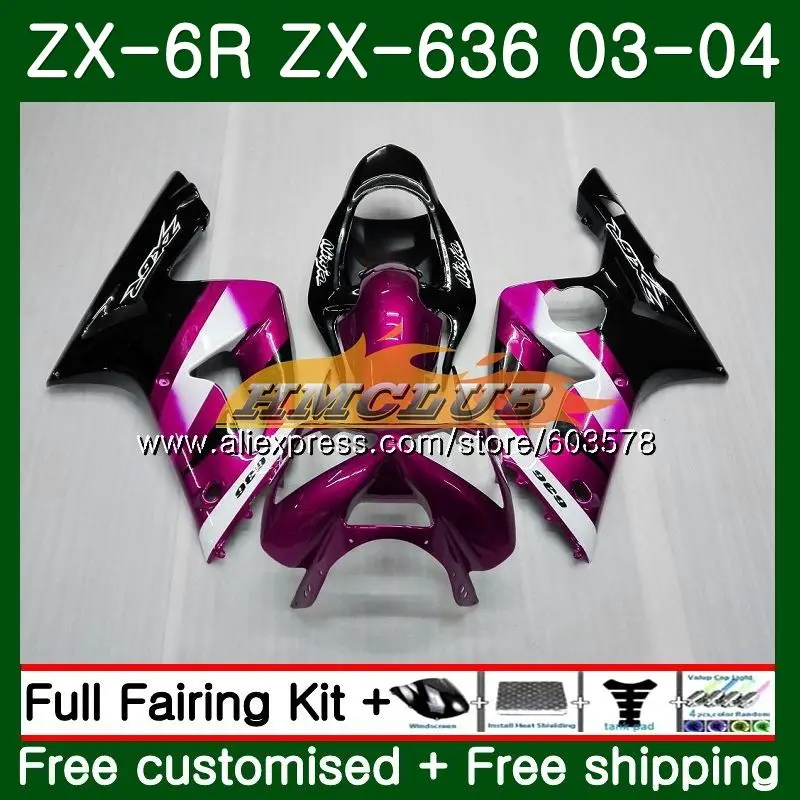 

Body For KAWASAKI NINJA ZX600 ZX-636 ZX-6R 2003 2004 Rose black 34CL.113 ZX 636 6 R 600CC ZX6R 03 04 ZX636 ZX 6R 03 04 Fairing