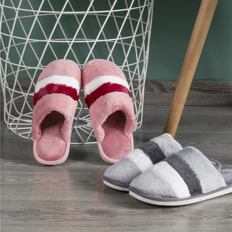 Тапки KushyShoo мужские и женские простые домашние тапочки в клетку хлопок теплая