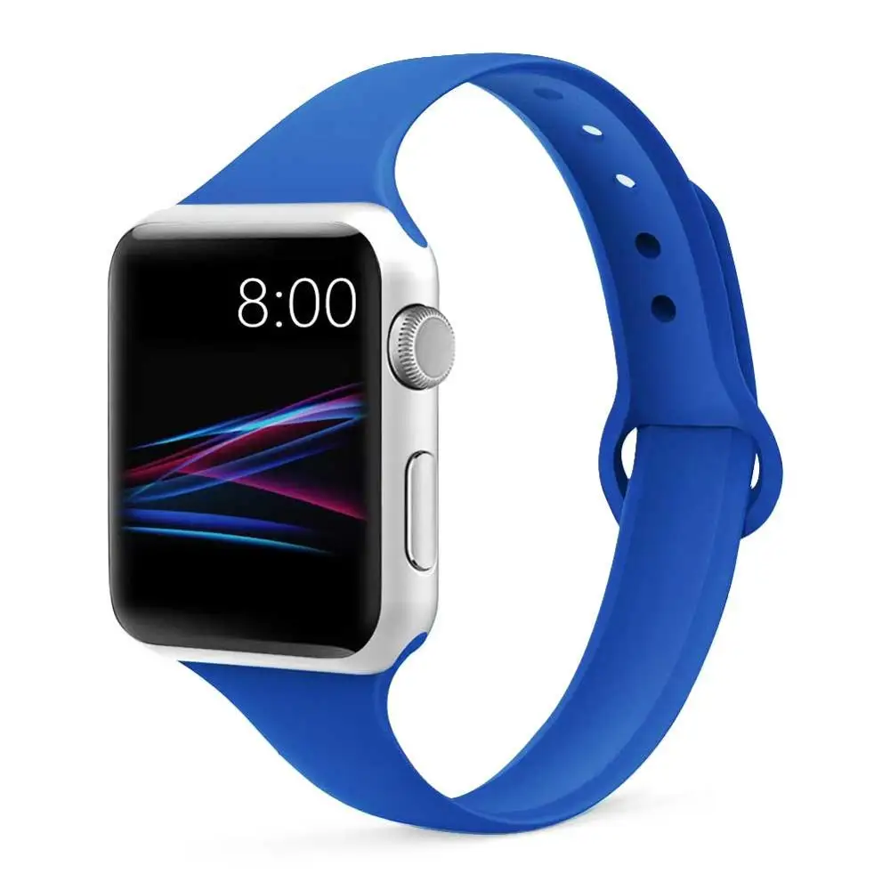 5 royal blue Strap for Apple watch 4 band 44mm 40mm iWatch band 38mm 42mm Sports silicone bracelet Watchband for correa Apple watch 3/2/1 - Цвет ремешка: 5 royal blue
