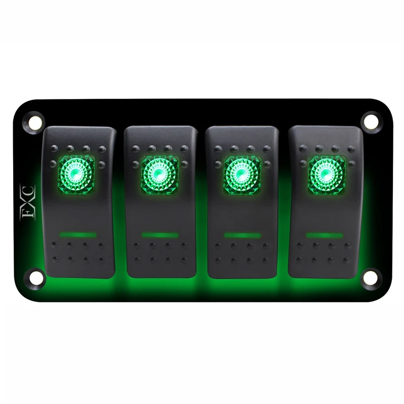 12 V 24 4 Gang green кулисный переключатель Панель автомат защити цепи лодка морской