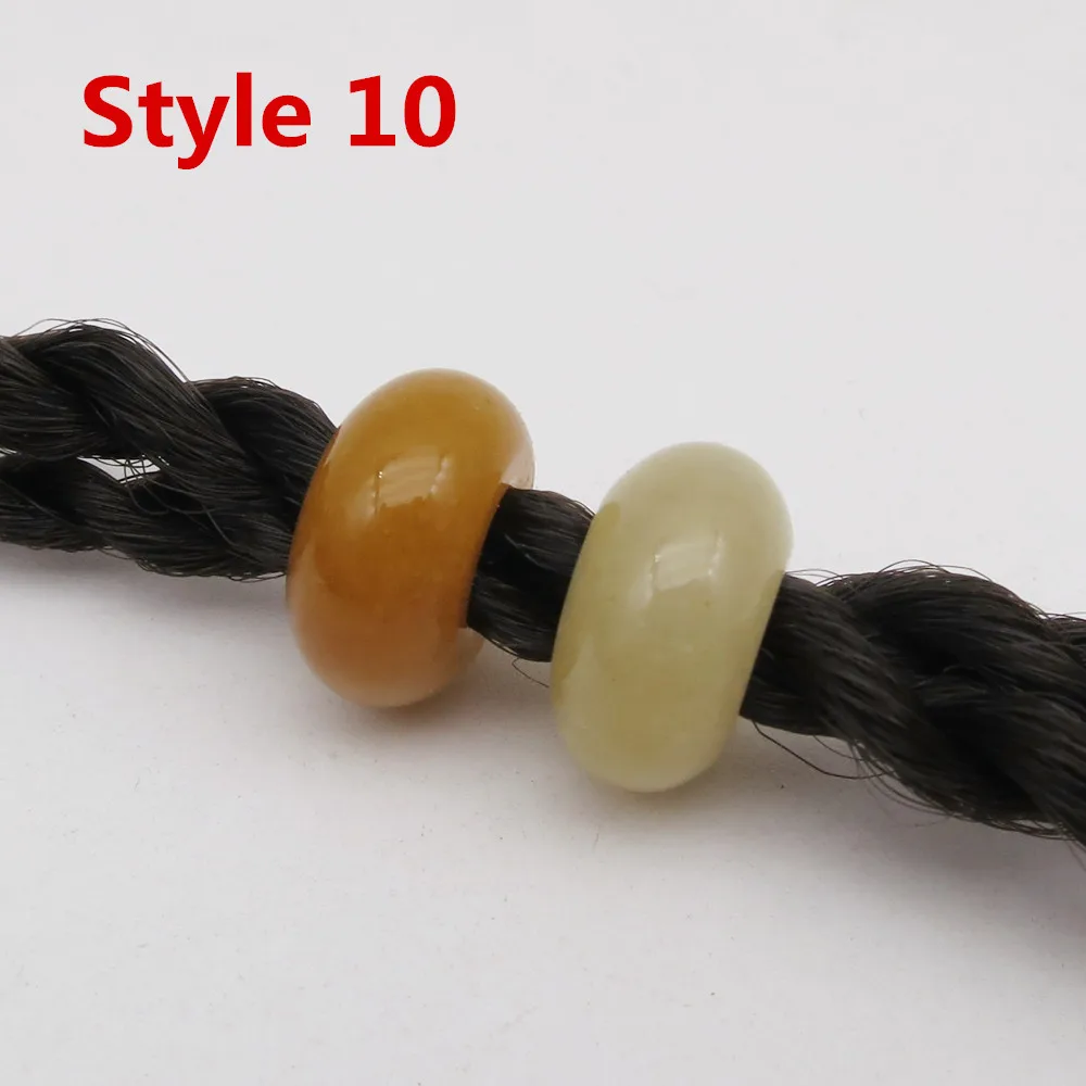 2pcs Style 10 2 шт./упак. из натурального камня разных 11 видов стилей, подвязанные лентой, с объемной волной, дредлоки, для увеличения объема, бусины кольца трубки для ювелирных изделий, дредлоки, для увеличения объема, аксессуары - Цвет: 2pcs Style 10