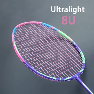 Ракетки для бадминтона из углеродного волокна, суперсветильник ракетки 8U 65  3g, нанизанные ракетки до 30 фунтов, ракетка с сумками, струны, Z Speed Force