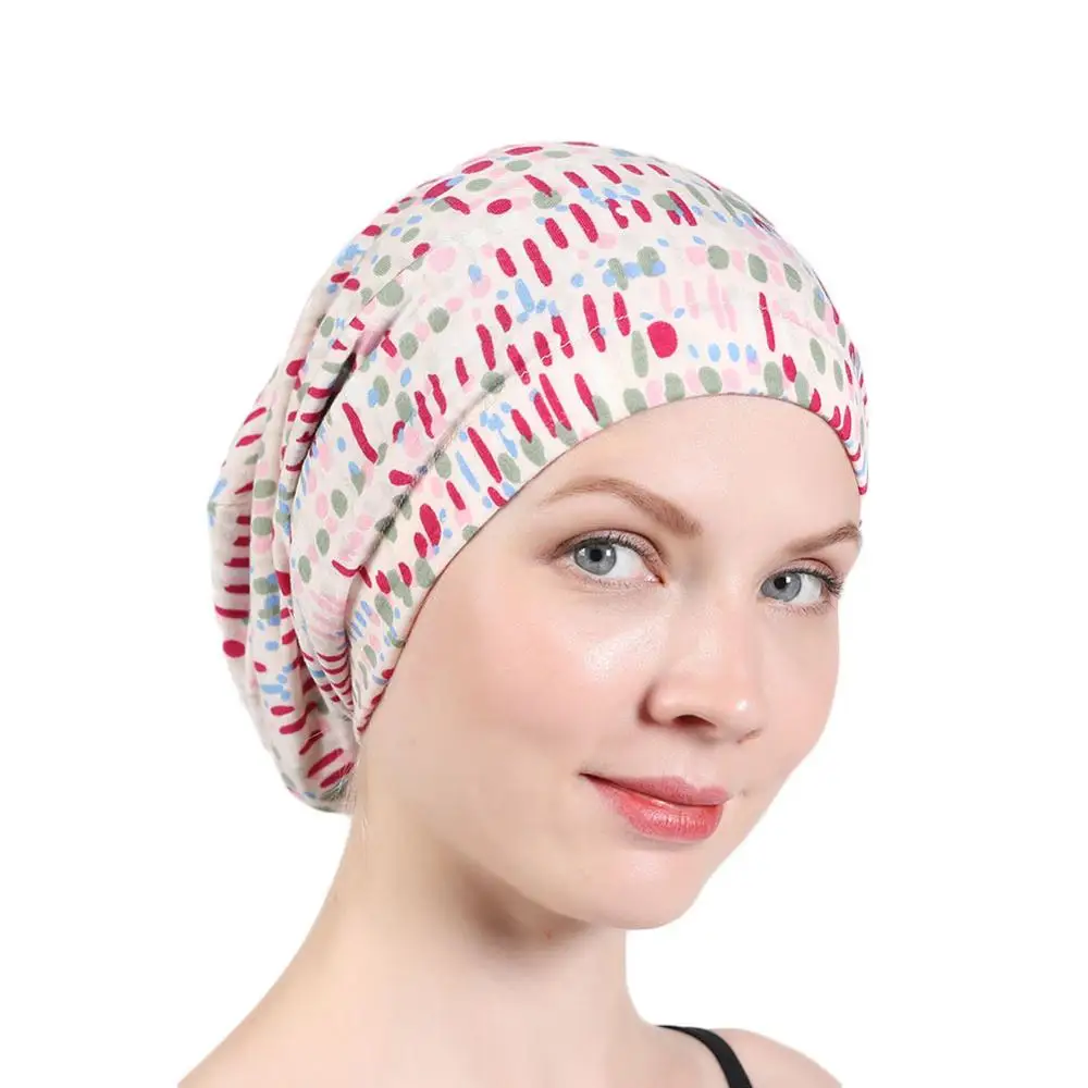 Мусульманский головной убор тюрбан капот для женщин из хлопка с принтом