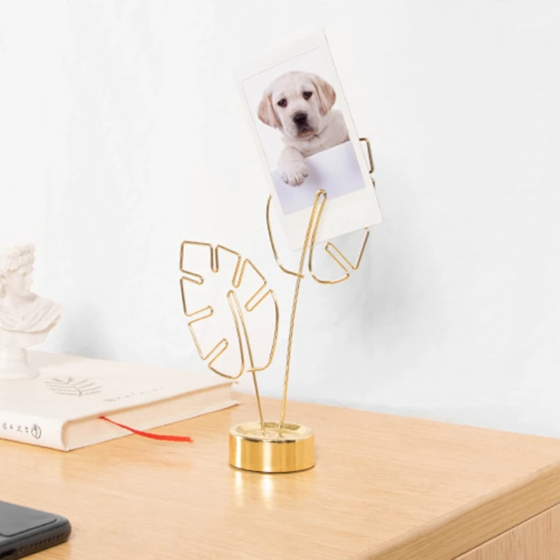 

Leaf-shaped Hollow Picture Holder Card Photo Clips Holder Desk Stand for Memo wholesales