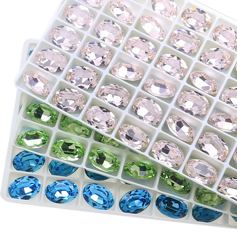 5 шт. овальной формы для головы украшенные камнями и с украшением в виде