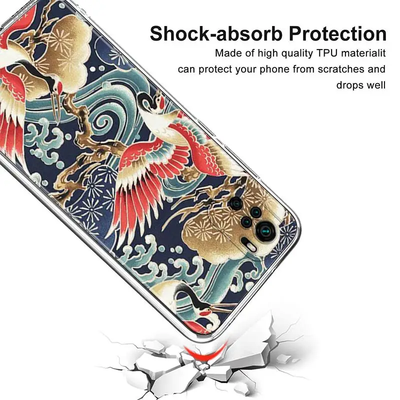 Japanese Style Anime Phone Case For Xiaomi Redmi Note 12 11E 11S 11 11T 10 10S 9 9T 9S 8T 8 Pro Plus 5G Transparent Soft Cover