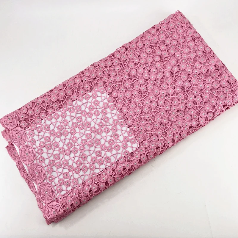 Бледно розовый высокого качества швейцарская гипюровая кружевная ткань для