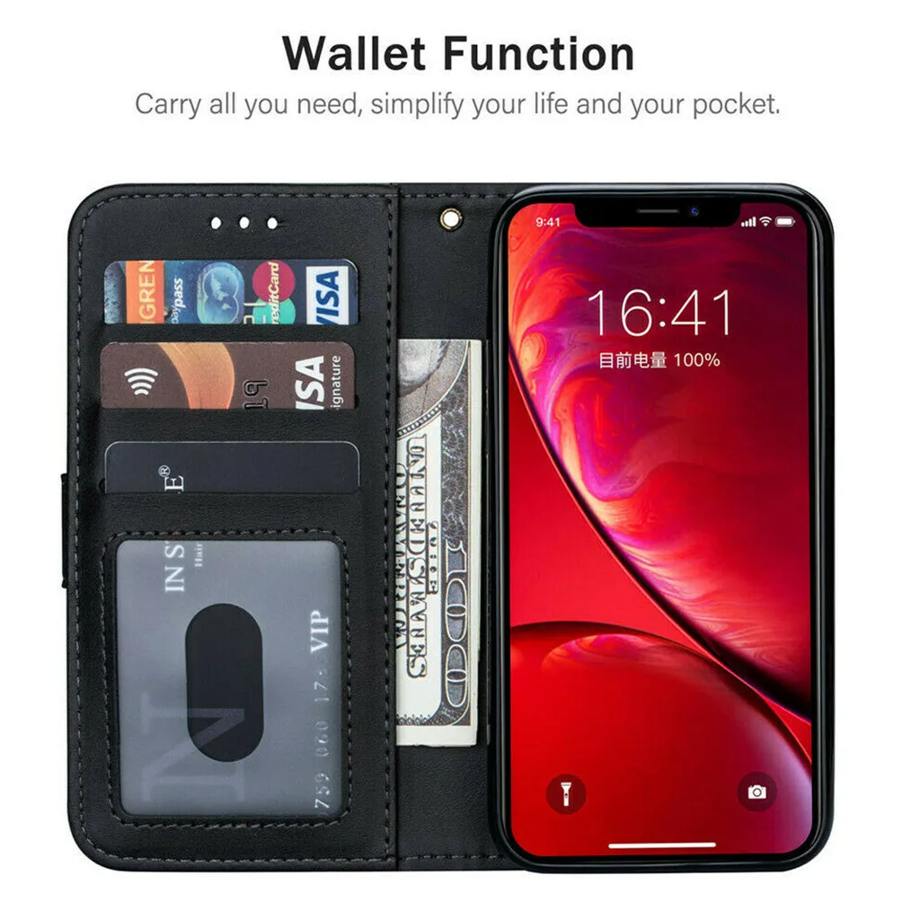 Чехол для телефона на молнии кожаный бумажник с отделениями карт флип-Чехол Iphone