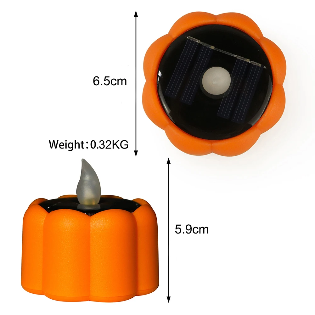 

6pcs/set Creative Pumpkin Light Halloween Flameless Solar Powered Candle Lamps Indoor Outdoor Decoration for Home Horror House