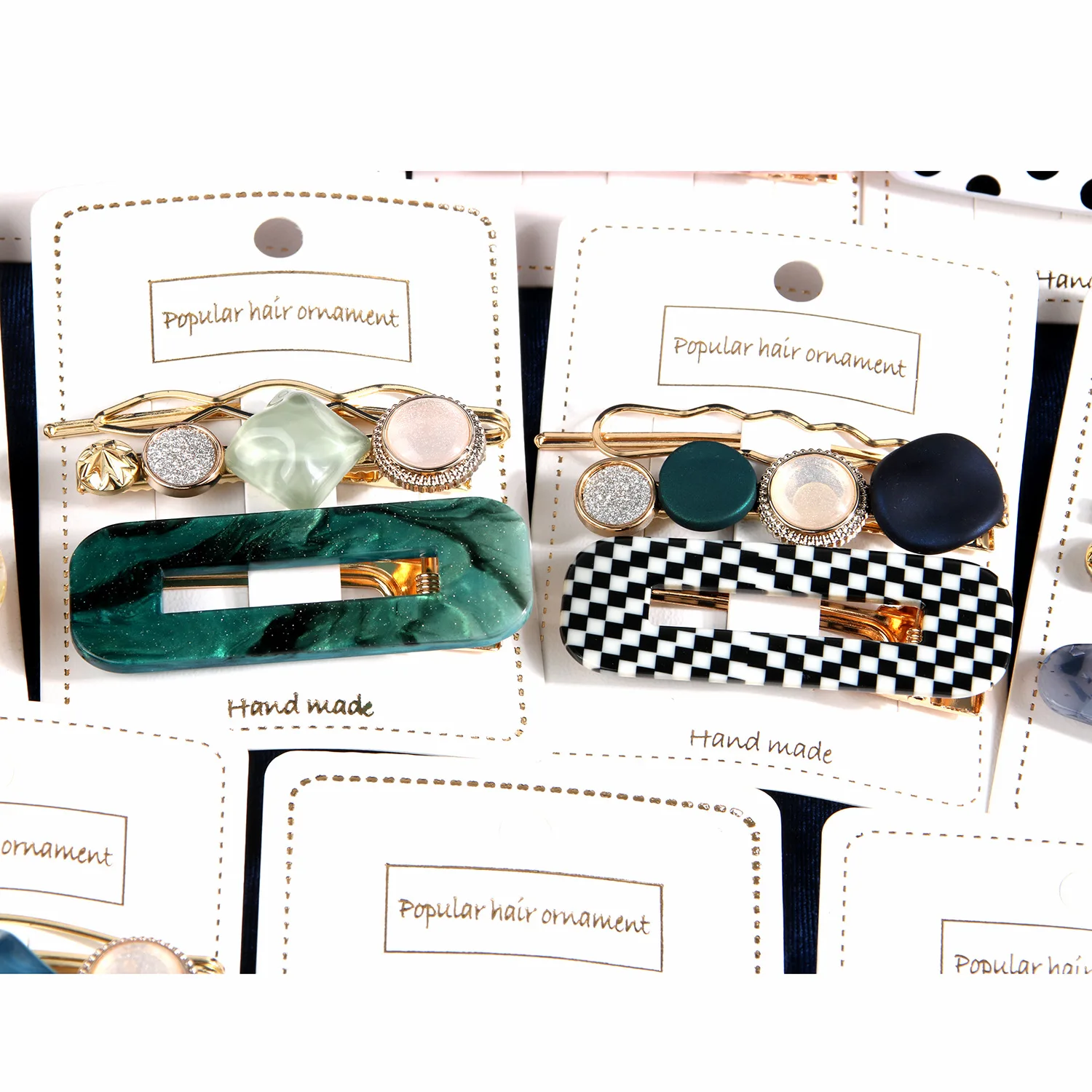 3 шт./компл. модные ювелирные изделия из золота ацетат геометрический Заколки для