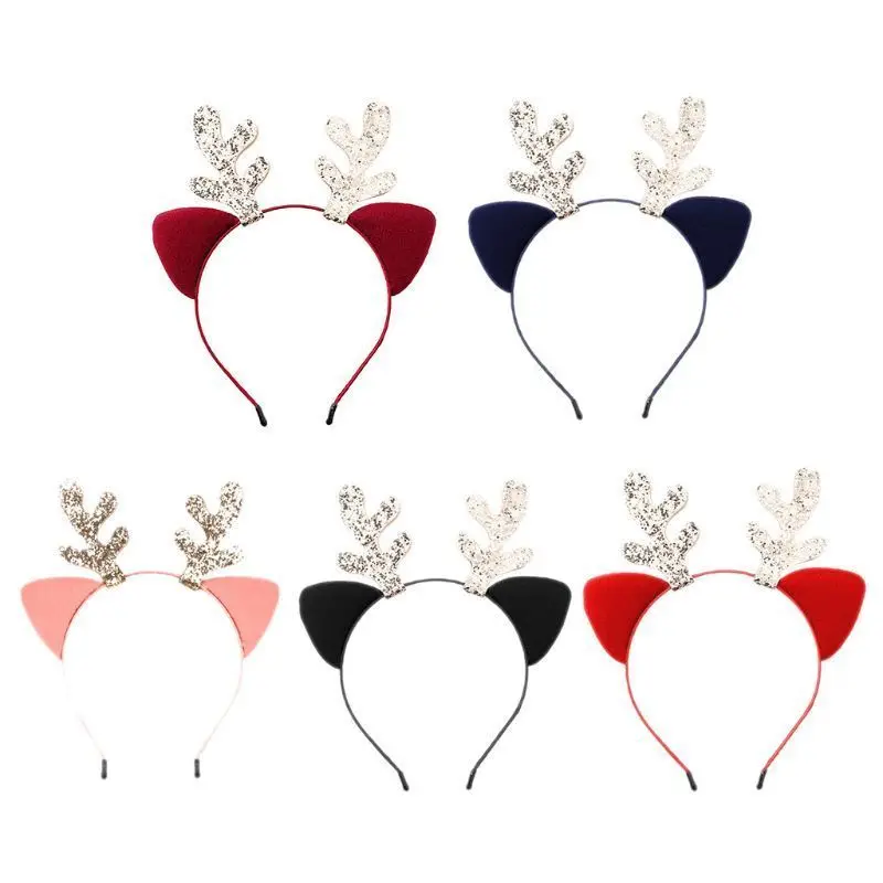 Блестящие Туфли На Рождество с изображением оленьих рогов стильная повязка на