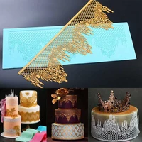 crown silicone fondant lace mould embosser mat cake mold sugarcraft decorating