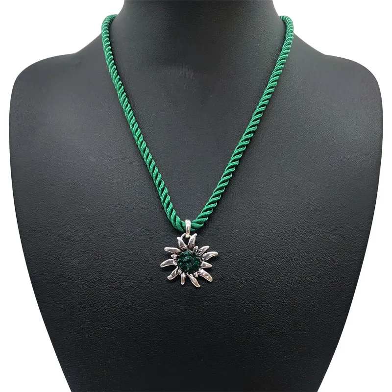 QIDIEHUA баварские винтажные Подвески ожерелье с цветком Миланский шнур чокер