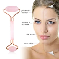 1pcs pink jade roller massager for face natural stone slimming lift massage facial tools for chin neck beauty skin care tools