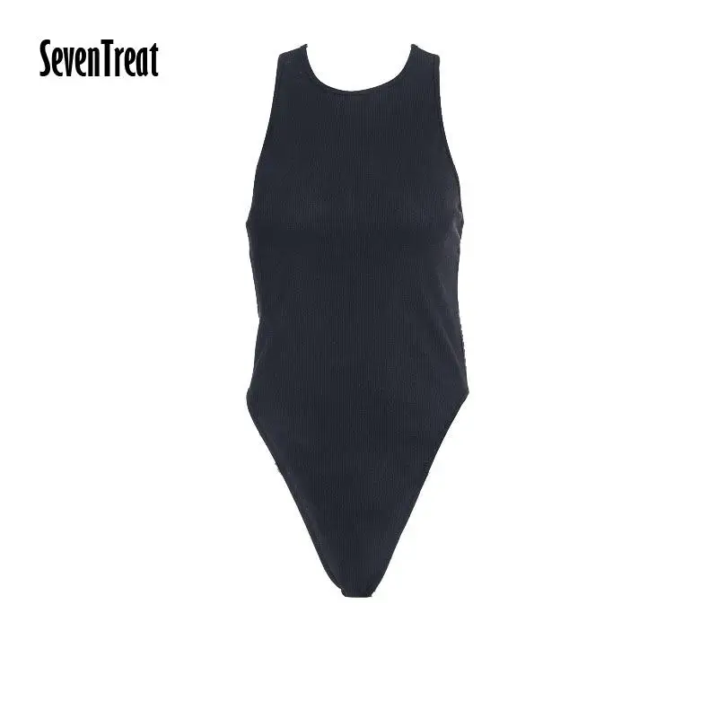 

2021 Sexy Bodysuit Women Summer Off Shoulder Solid Jumpsuit Backless Cross High Waisted O Neck Bodysuits for Girls White Top New