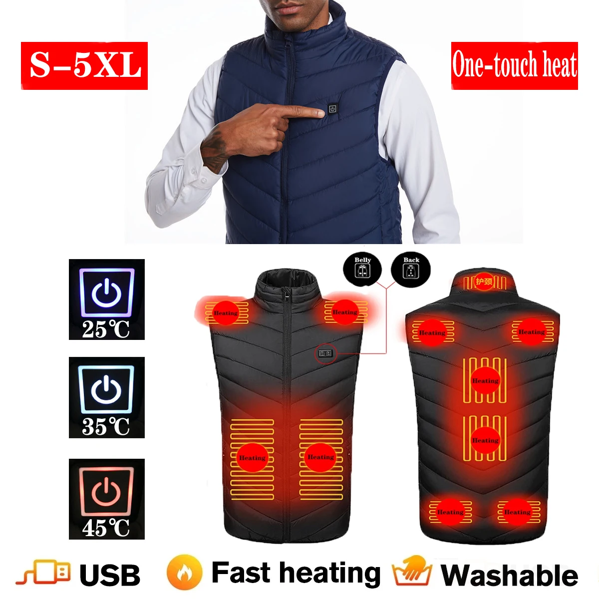 

Жилет с подогревом 2/9 мест для мужчин и женщин жилет с подогревом USB теплая одежда для охоты зимняя теплая куртка 4 цвета