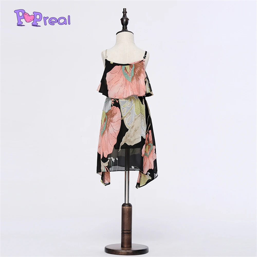 

PopReal Parent-Child Outfit Summer Fashion Mom And Daughter Dress Casual Matching Sleeveless Print Mommy And Me Clothes Bohemia