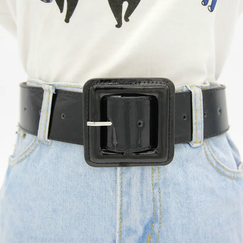 Summer fashion female belts New Designer patent leather waist band Waist sealing wide red needle buckle ladies casual dress belt