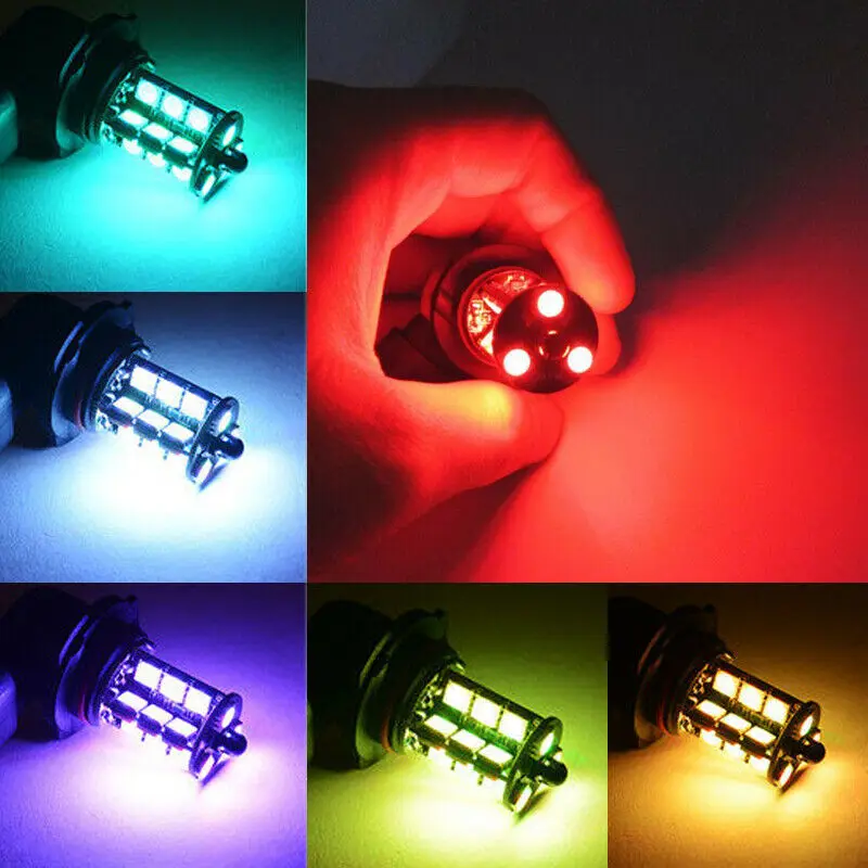 2Pcs Car Fog Light Bulb H3 H4 9006 9005 H7 H8 H9 880 881 H11 Headlamp Atmosphere Lamp DRL Kit 5050 27SMD LED RGB Remote Control |