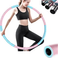 new style 6 sections stainless steel sport hoops yoga weighted rings for women portable hoelahoep fitness gymnastics equipments
