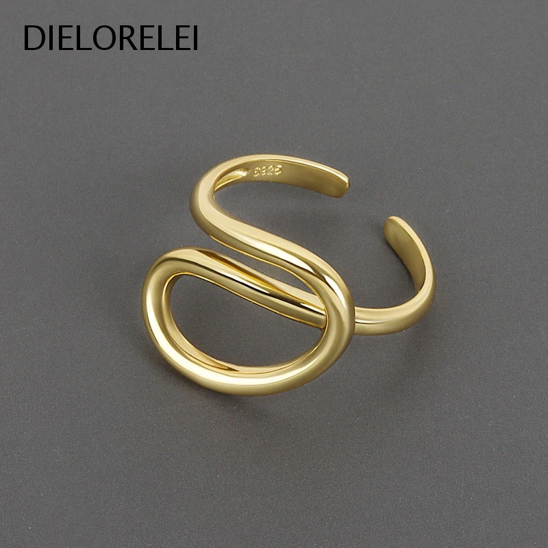 

DIELORELEI 925 Sterling Silver Jewelry Eliminates Metal Allergies Accessories Gift Minimalist Adjustable Ring Women Simple
