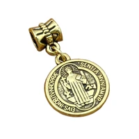 50pcs dangle saint jesus benedict nursia patron medal cross charm for jewelry making findings diy17 2x31 8mm