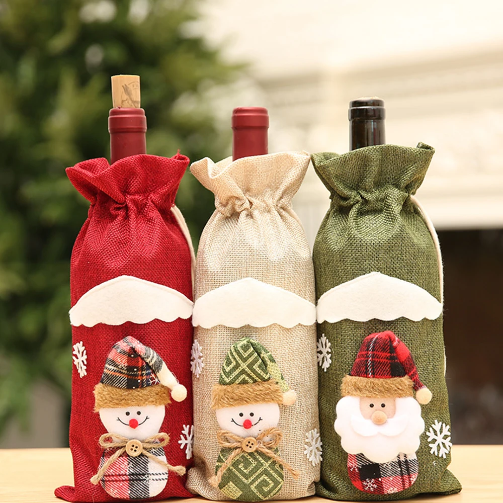 

Чехол для винной бутылки на Рождество для дома 2021 Рождественское украшение на новый год 2022 рождественские подарки