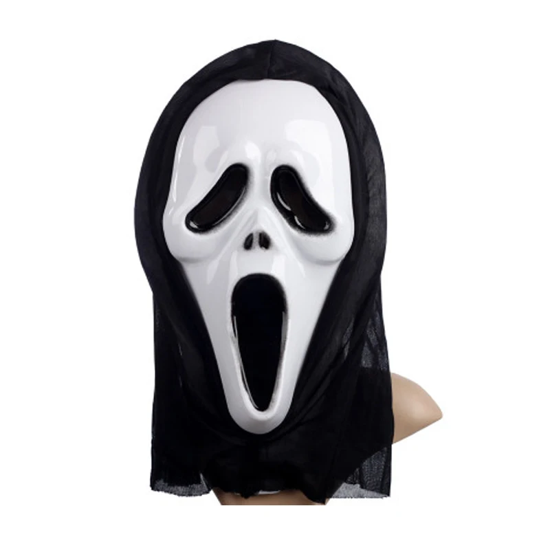 

Eraspooky 7-10T Purim Carnival Cosplay Boys Hood Ghost Scream Face Costume Killer Robe Scary Halloween Costume For Kids Mask