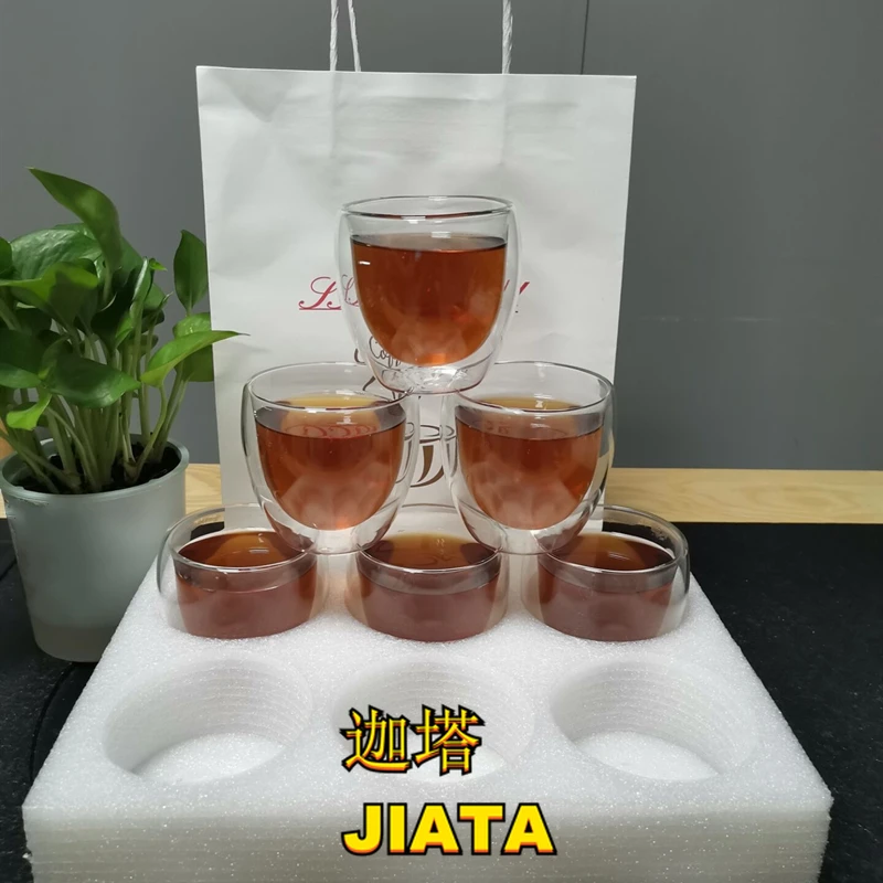 

6pc gift box double-layer cup 250/350Ml glass cup beer coffee cup water glass transparent glass wholesale water glass set gift