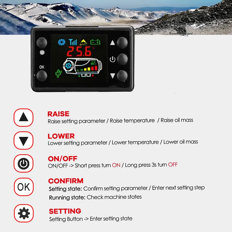 $71.82 8KW 12V 24V Car Heater All In One Air Diesels Heater Parking Heater With Remote Control LCD Monitor for Motorhome Truck Boat