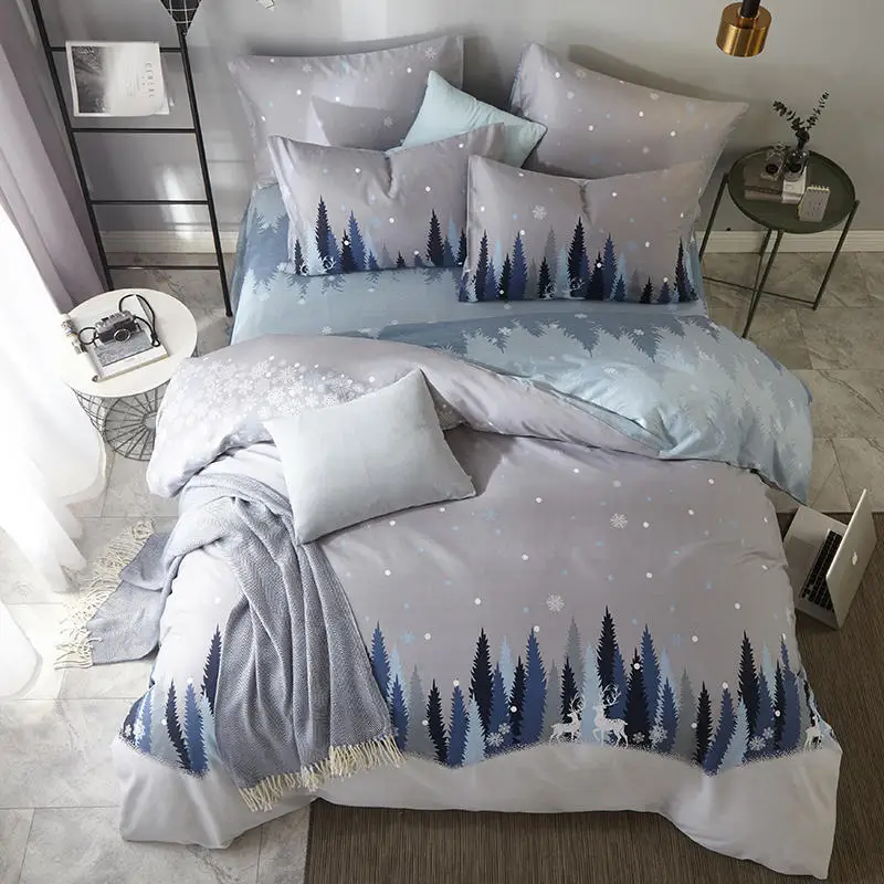 Комплект постельного белья из хлопка серии в полоску комплект лося леса