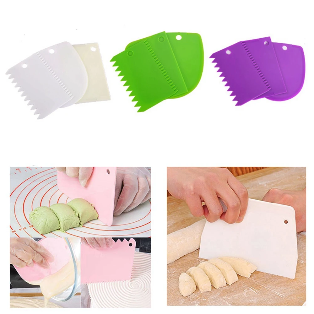 

1Set/3Pcs Useful Cream Spatula DIY Pastry Cutters Fondant Dough Scraper Cake Cutter Pastry Baking Tools Kitchen Accessories