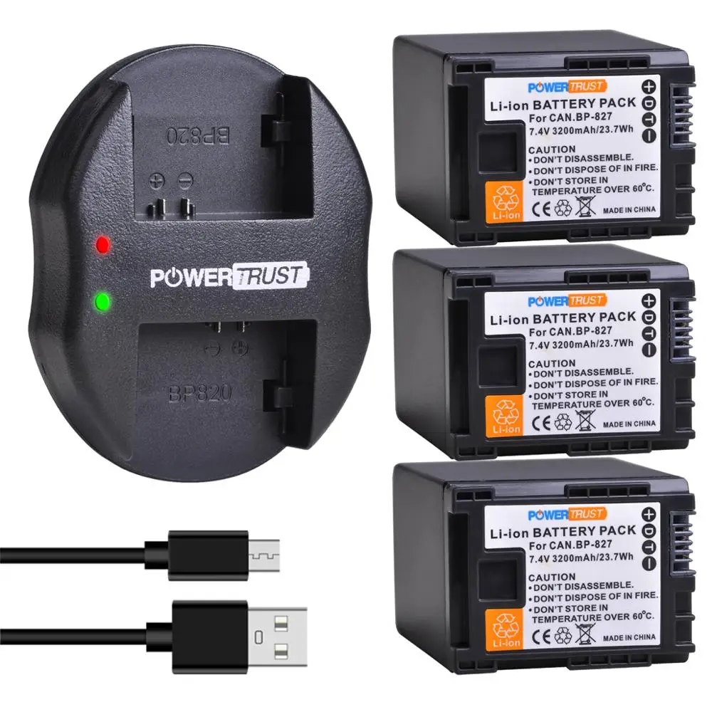 Аккумулятор 3200 мА · ч BP-827 BP 827 двойное зарядное устройство USB для Canon XA10 HG20 HG21 LEGRIA HF